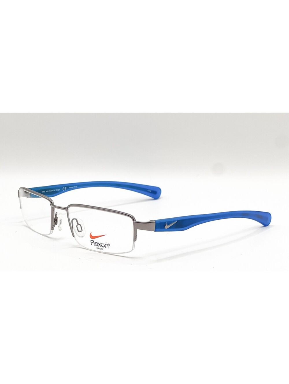 Nike Flexon 4634 037 Gunmetal Blue Half Rim Authentic Eyeglass Frames 49-17